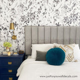 black and white bedroom floral wallpaper peel and stick
