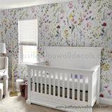 girl nursery floral wallpaper peel and stick