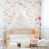 floral girl nursery wallpaper peel and stick