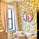 girls room lemon wallpaper