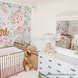 girl nursery room floral wallpaper peel and stick removable