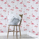 Flamingo removable wallpaper peel and stick, kids flamingo wallpaper