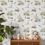 woodland animal girls room peel and stick wallpaper