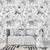 black and white floral wallpaper peel and stick 