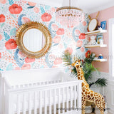 girl nursery floral wallpaper peel and stick 