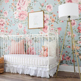 girl nursery room floral wallpaper peel and stick removable