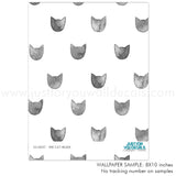 black and white watercolour cat wallpaper, girls room wallpaper, cat wallpaper, peel and stick, pre-pasted wallpaper, removable