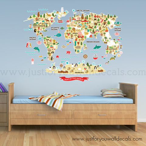 kids map wall decal