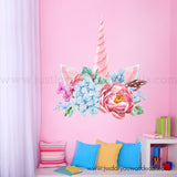 unicorn flower wall decal
