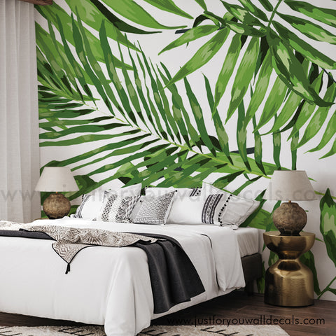 Large Monstera Leaf Wall Mural, Tropical Wallpaper, Peel and Stick, Pre-pasted Wallpaper, Tropical Palm Leaf Wallpaper Mural