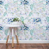 blue floral wallpaper peel and stick 
