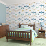 Fire Fly removable wallpaper peel and stick, kids bug wallpaper