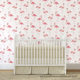 Flamingo removable wallpaper peel and stick, kids flamingo wallpaper