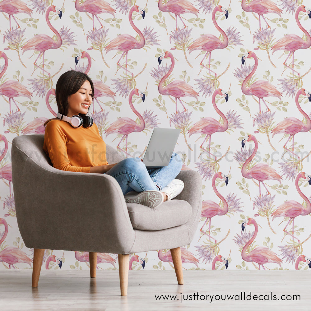 Tempaper Flamingo Peel  Stick Wallpaper in Ballerina Pink  NFM