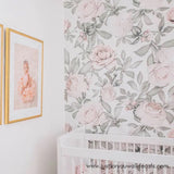 girls nursery room floral wallpaper peel and stick removable