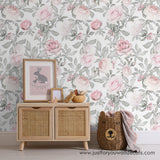 girls nursery room floral wallpaper peel and stick removable