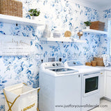 laundry room floral wallpaper peel and stick