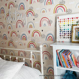 kids rainbow peel and stick wallpaper