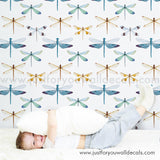 Fire Fly removable wallpaper peel and stick, kids bug wallpaper