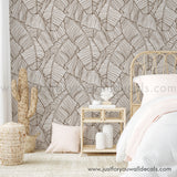 tropical palm leaf peel and stick wallpaper removable