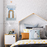 White brick peel and stick wallpaper, boy nursery wallpaper, black and white wallpaper, nursery wallpaper, stone wallpaper peel and stick, removable
