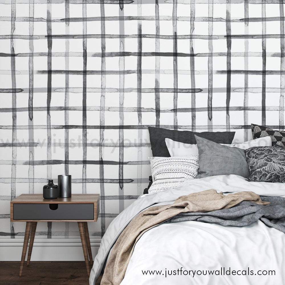 Black and White Pattern Removable Wallpaper Funky Wall Cling Artisti