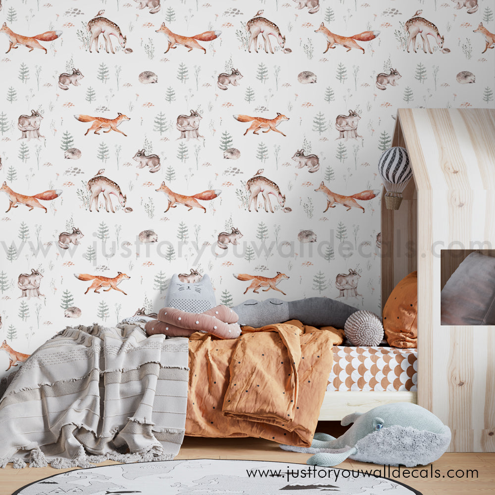 Enchanted Encounters  Woodland Animal Nursery Wallpaper  Just For You  Wall Decals Removable Wallpaper Wall Murals