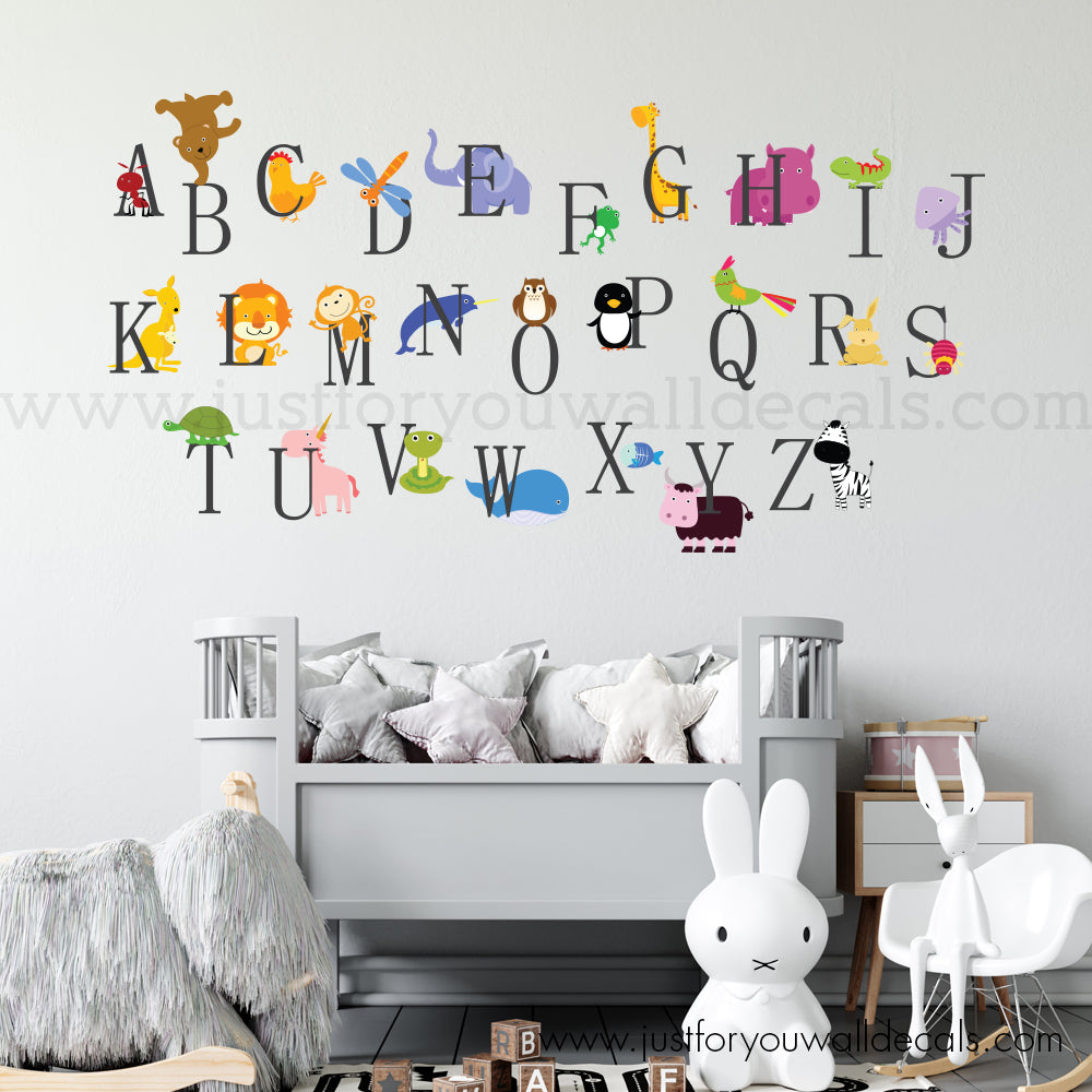 Animal ABC Stickers, Children's Wall Decal DB172 – Designed Beginnings