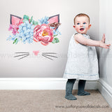 Floral Cat Wall Decal