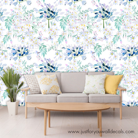 Floral Wall Decals, Wall Decals, Removable Wallpaper + Wall Murals ...