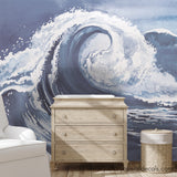 wave wall mural