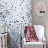 black and white girls nursery floral wallpaper peel and stick