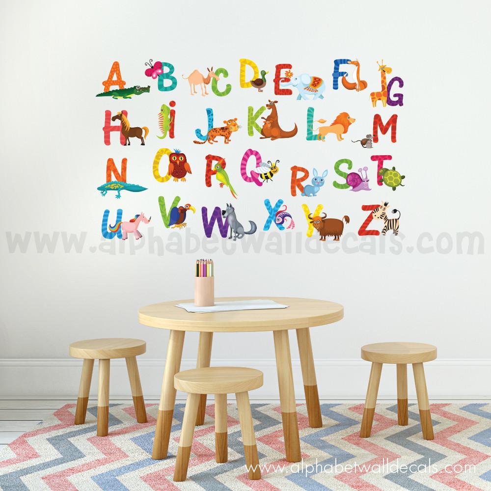 Number Wall Decals Children Number Stickers Alphabet ABC Wall Decals Peel  and St