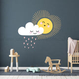 sun and cloud wall decal